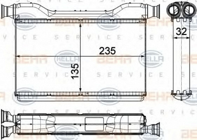 HELLA 8fh351315491 -  Теплообменник, отопление салона