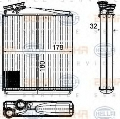HELLA 8fh351315541 -  Теплообменник, отопление салона