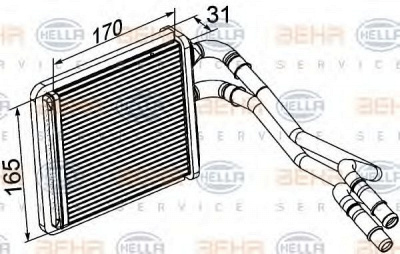 HELLA 8fh351315601 -  Теплообменник, отопление салона