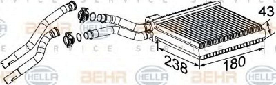 HELLA 8fh351315641 -  Теплообменник, отопление салона