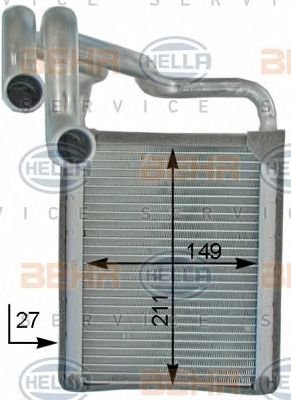 HELLA 8fh351315711 -  Теплообменник, отопление салона