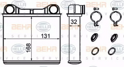 HELLA 8fh351333174 -  Теплообменник, отопление салона