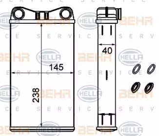 HELLA 8fh351333184 -  Теплообменник, отопление салона