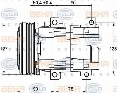 HELLA 8fk351113081 -  Компрессор, кондиционер