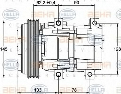HELLA 8fk351113101 -  Компрессор, кондиционер