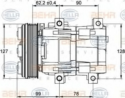 HELLA 8fk351113231 -  Компрессор, кондиционер