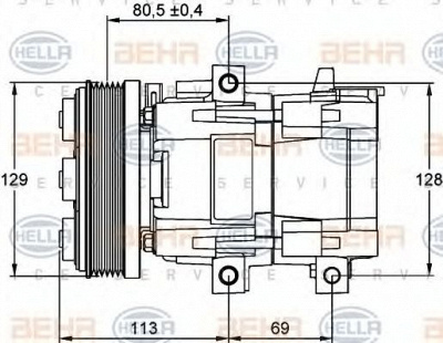 HELLA 8fk351113241 -  Компрессор, кондиционер