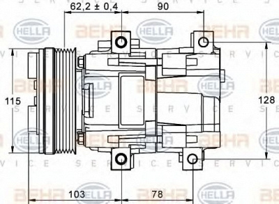 HELLA 8fk351113301 -  Компрессор, кондиционер