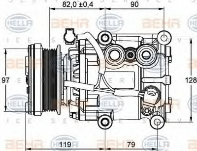 HELLA 8fk351113371 -  Компрессор, кондиционер