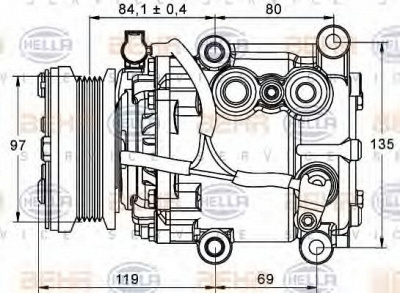 HELLA 8fk351113401 -  Компрессор, кондиционер