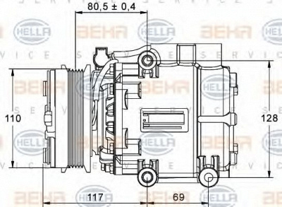 HELLA 8fk351113411 -  Компрессор, кондиционер