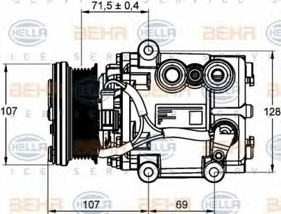 HELLA 8fk351113421 -  Компрессор, кондиционер