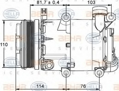 HELLA 8fk351113471 -  Компрессор, кондиционер