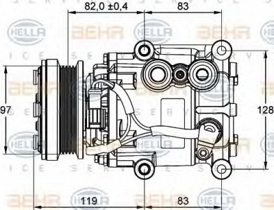 HELLA 8fk351334001 -  Компрессор, кондиционер