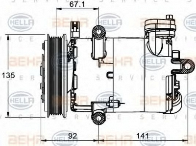 HELLA 8fk351334021 -  Компрессор, кондиционер