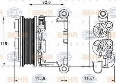 HELLA 8fk351334061 -  Компрессор, кондиционер