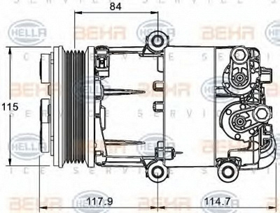 HELLA 8fk351334071 -  Компрессор, кондиционер