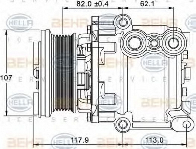 HELLA 8fk351334081 -  Компрессор, кондиционер