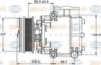 HELLA 8fk351334101 -  Компрессор, кондиционер