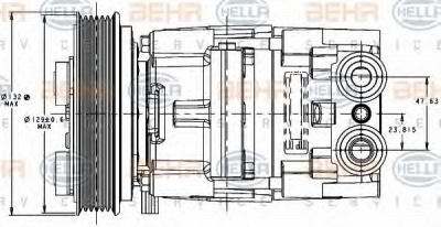 HELLA 8fk351334121 -  Компрессор, кондиционер