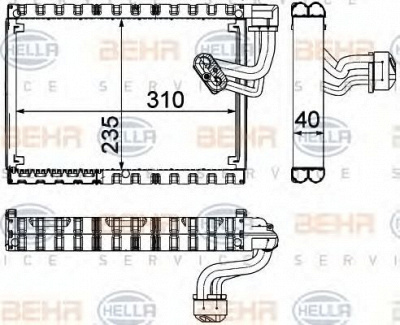 HELLA 8fv351330671 -  Испаритель, кондиционер