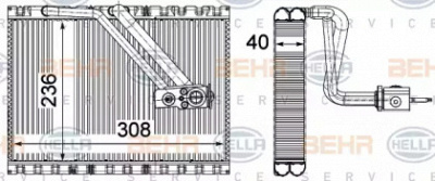 HELLA 8fv351331541 -  Испаритель, кондиционер
