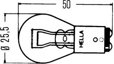 HELLA 8gd002078011 -  Лампа накаливания, фонарь сигнала тормоза