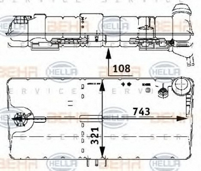 HELLA 8ma376705331 -  Компенсационный бак, охлаждающая жидкость