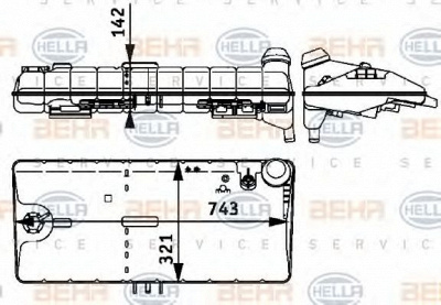 HELLA 8ma376705381 -  Компенсационный бак, охлаждающая жидкость
