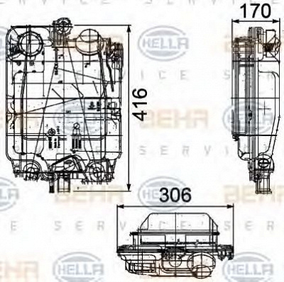 HELLA 8ma376753781 -  Компенсационный бак, охлаждающая жидкость