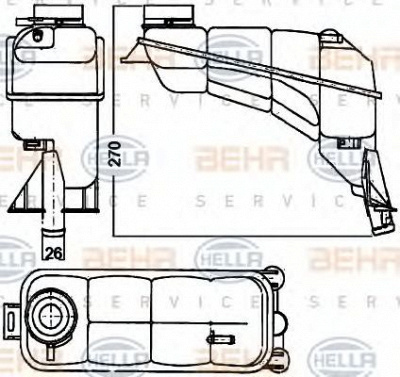 HELLA 8ma376755121 -  Компенсационный бак, охлаждающая жидкость