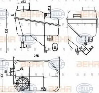HELLA 8ma376789701 -  Компенсационный бак, охлаждающая жидкость
