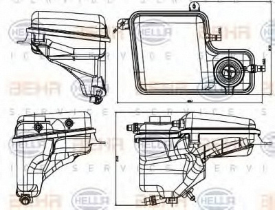 HELLA 8ma376789711 -  Компенсационный бак, охлаждающая жидкость