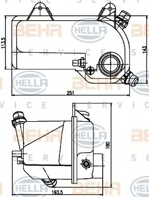 HELLA 8ma376789721 -  Компенсационный бак, охлаждающая жидкость
