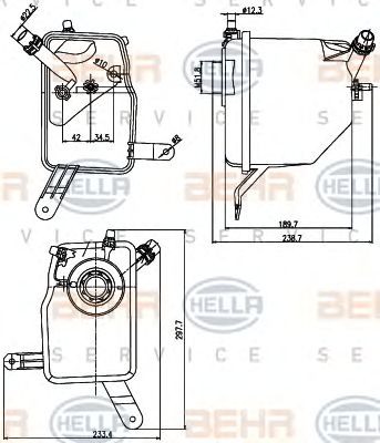 HELLA 8ma376789731 -  Компенсационный бак, охлаждающая жидкость