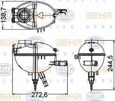 HELLA 8ma376789771 -  Компенсационный бак, охлаждающая жидкость