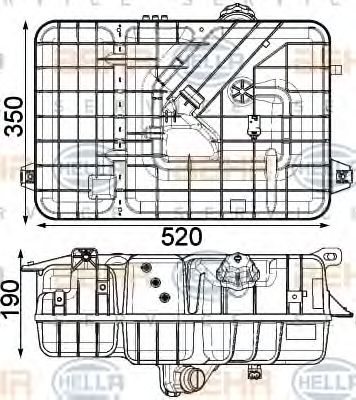 HELLA 8ma376923771 -  Компенсационный бак, охлаждающая жидкость