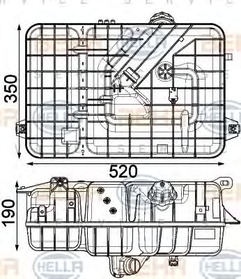 HELLA 8ma376923781 -  Компенсационный бак, охлаждающая жидкость