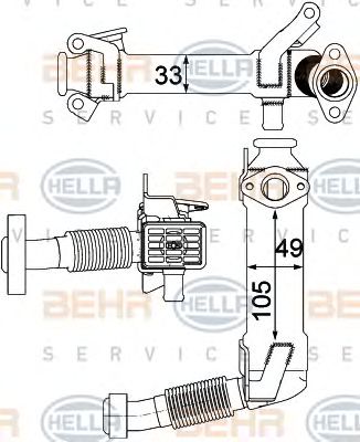 HELLA 8me376750761 -  Радиатор, рециркуляция ОГ