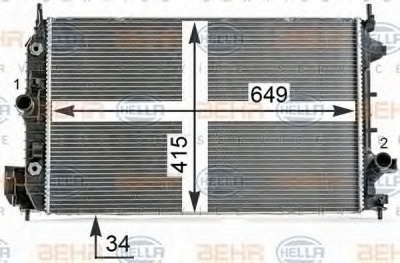 HELLA 8mk376700271 -  Радиатор, охлаждение двигателя