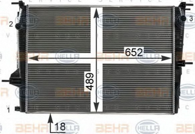 HELLA 8mk376700411 -  Радиатор, охлаждение двигателя