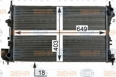 HELLA 8mk376700661 -  Радиатор, охлаждение двигателя