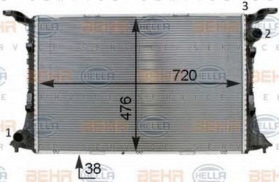 HELLA 8mk376701341 -  Радиатор, охлаждение двигателя