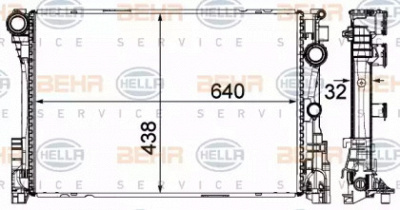 HELLA 8mk376701411 -  Радиатор, охлаждение двигателя