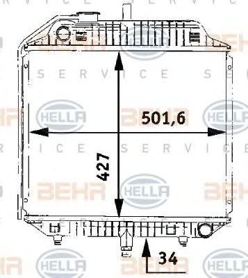 HELLA 8mk376706201 -  Радиатор, охлаждение двигателя