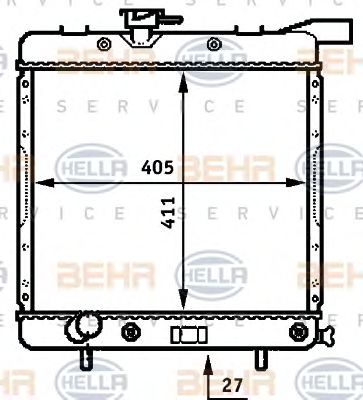 HELLA 8mk376707611 -  Радиатор, охлаждение двигателя