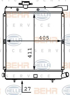 HELLA 8mk376707721 -  Радиатор, охлаждение двигателя