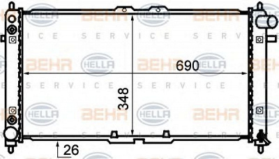 HELLA 8mk376707761 -  Радиатор, охлаждение двигателя