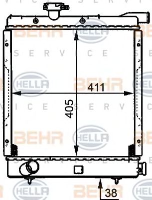 HELLA 8mk376708081 -  Радиатор, охлаждение двигателя