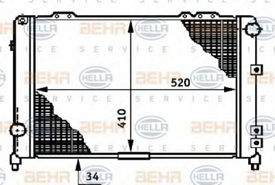 HELLA 8mk376708411 -  Радиатор, охлаждение двигателя